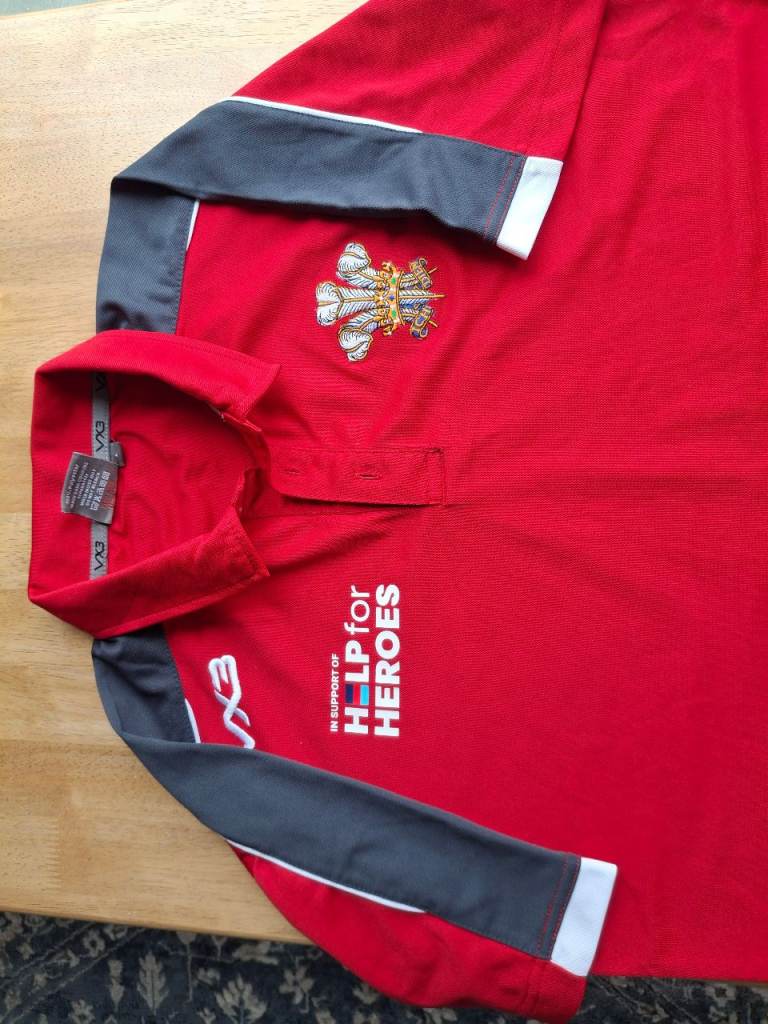 Large WALES HELP FOR HEROES Polo Shirt.Short Sleeved Shirt. VX3. Flawless.