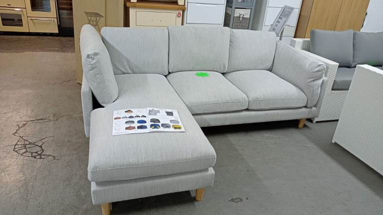 Brand New Grey Fabric L Shaped Sofa 