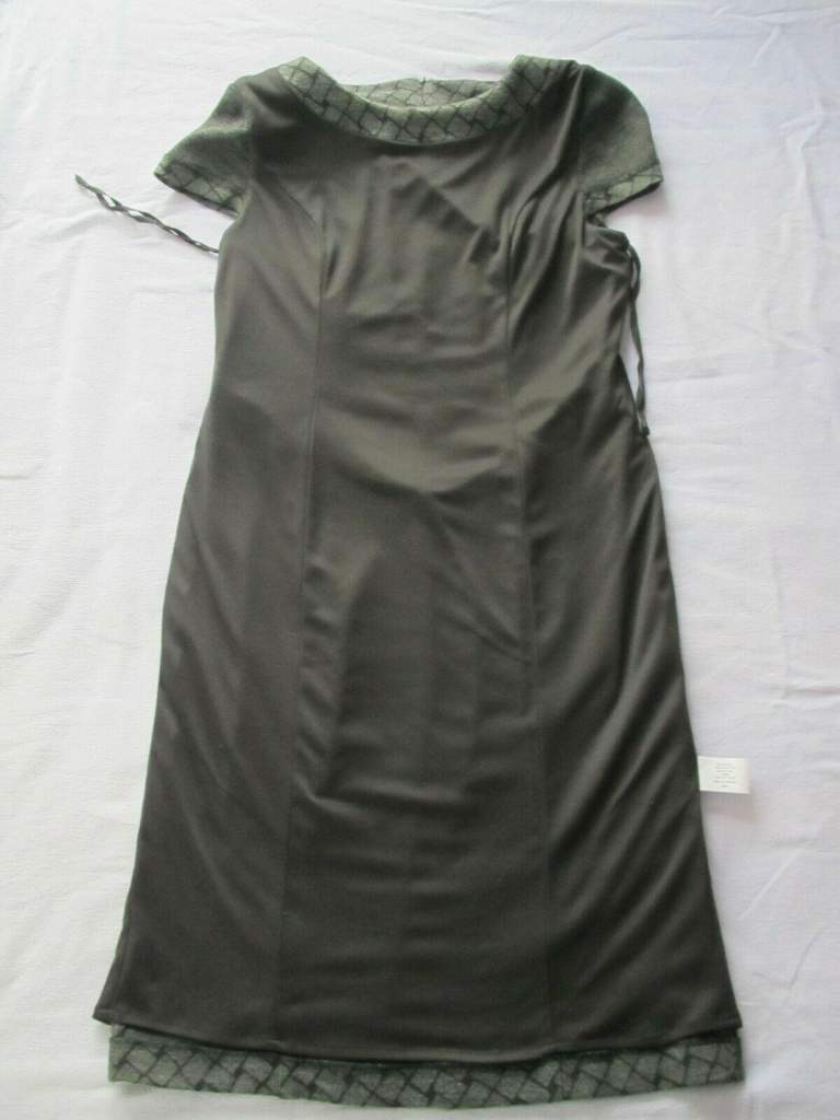 Dress in geometric square pattern in black and grey by Country Casuals.