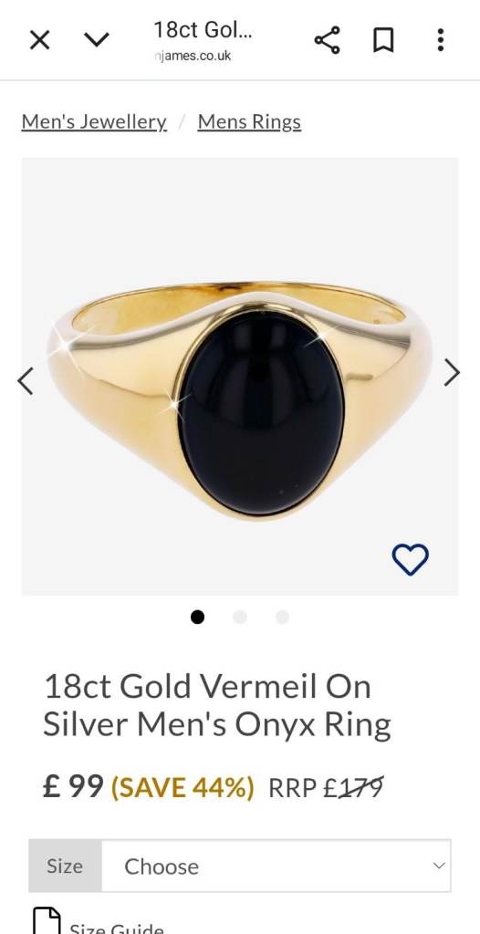 18k onyx set ring 