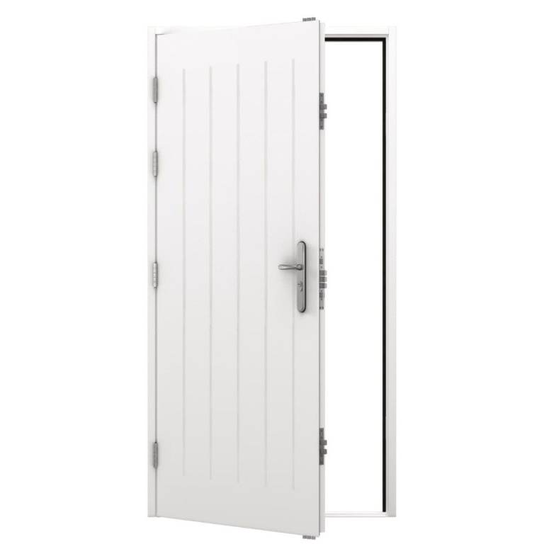 Latham external security door . White . Cottage style