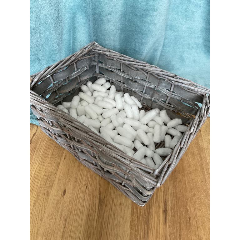 Grey wicker storage basket £7