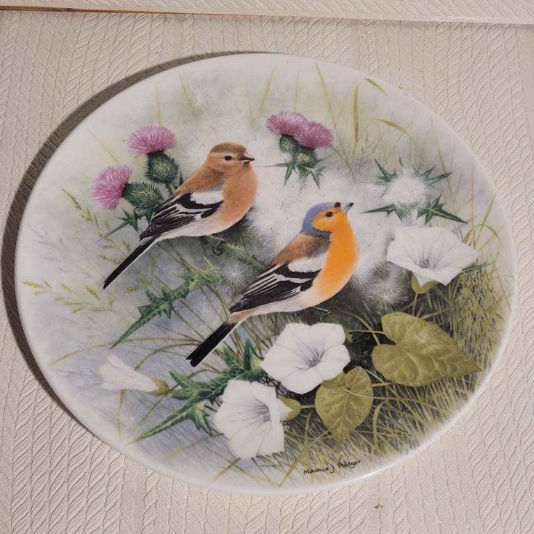 Royal Doulton Bradex Collector's Plate - 'Chaffinch' Birds of the Hedgerow Perfect Condition j1
