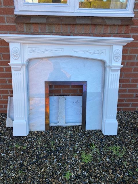  Fire Surround White with marble hearth in very good order.  FREE in Pocklington