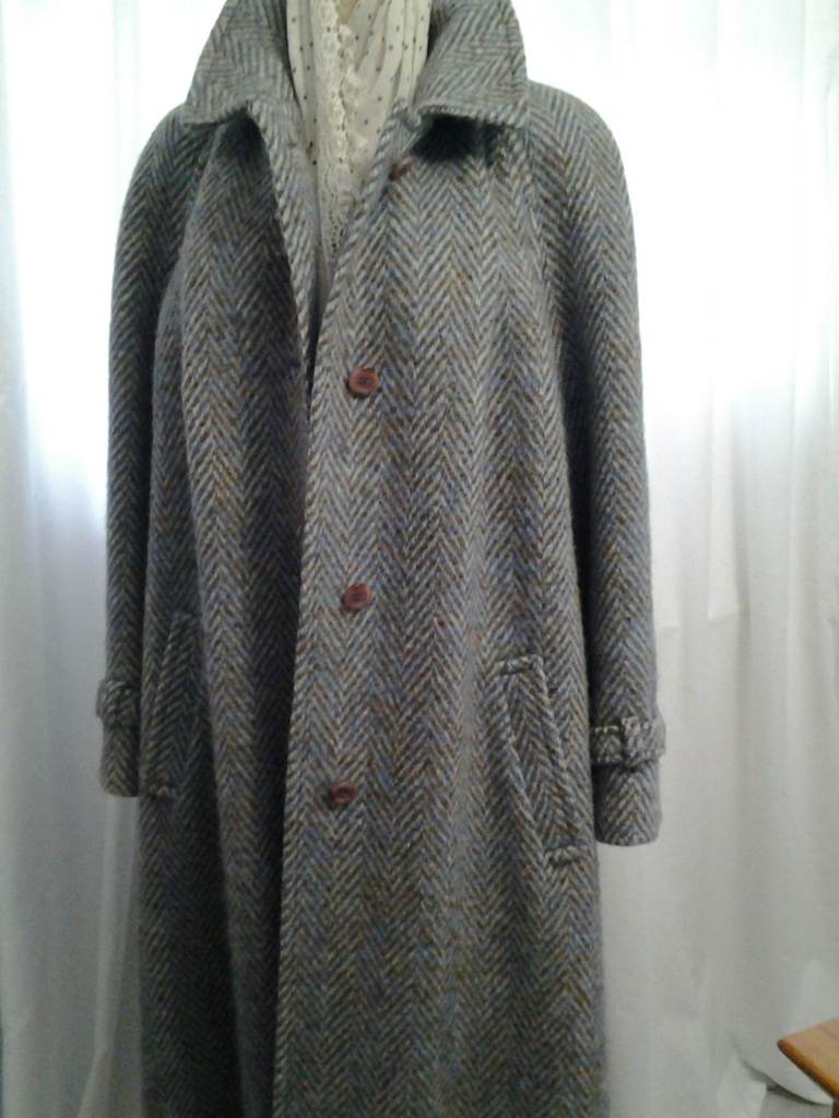image for VINTAGE TWEED COAT PURE WOOL