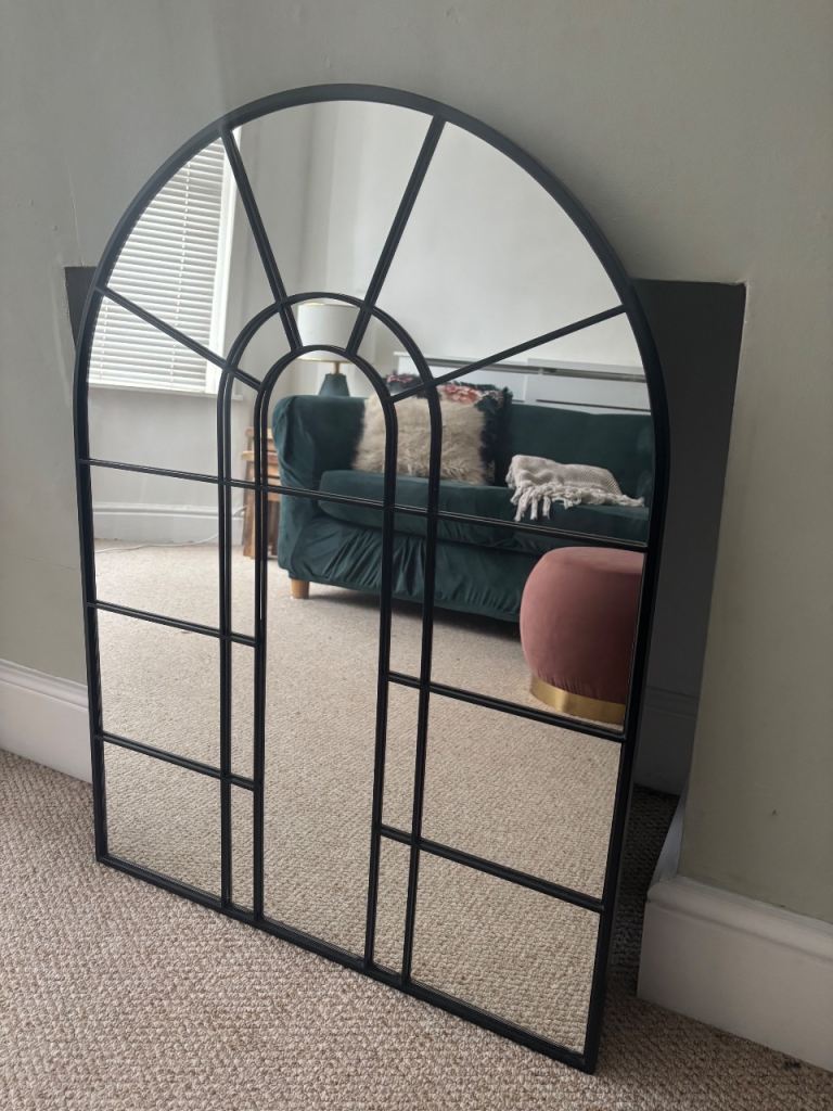 Large arched M&S mirror black matte 