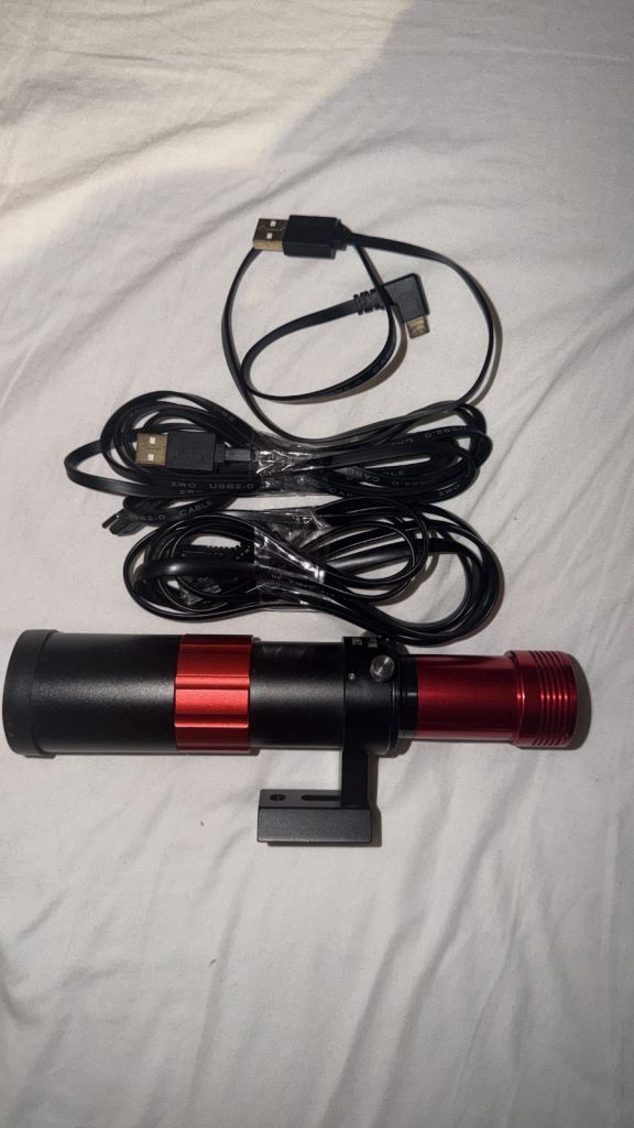 ZWO 120-MM Guide camera and 30mm f4 Guidescope. 