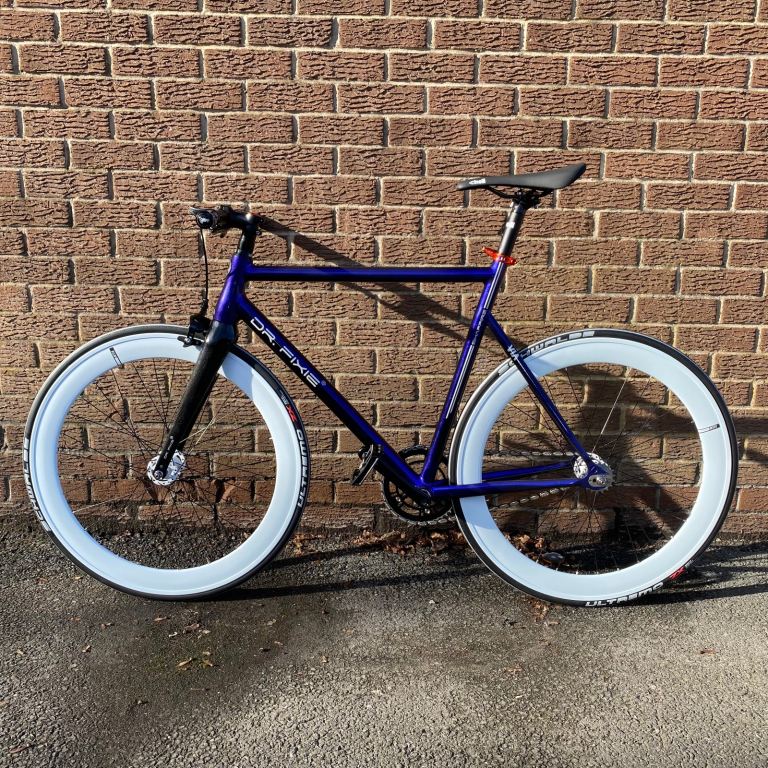 Dr Fixie Shappire Single Speed Fixie Fixed Gear Flip Flop Track Bike 700c 56cm Via Crit Custom Build