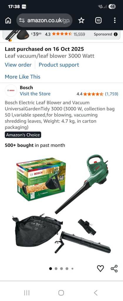 Bosh leaf blower and vac