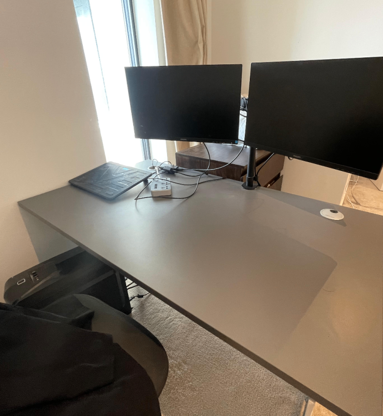 Sturdy commercial office desk perfect for home office setup.