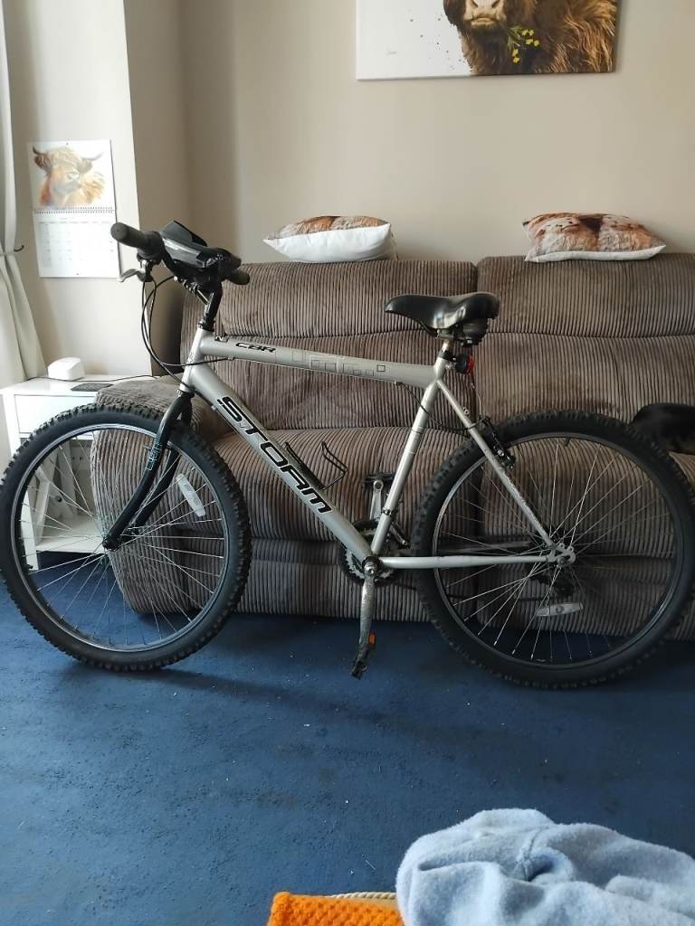 Storm Mountain Bike – Silver, Good Condition
