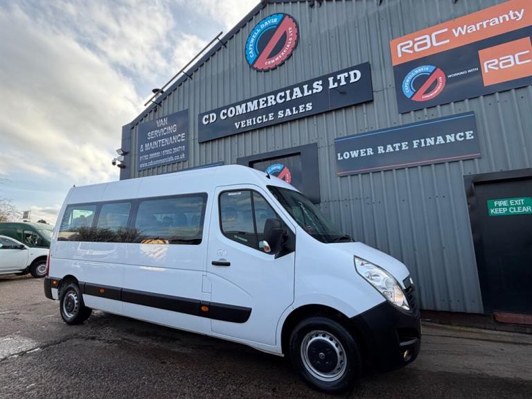 2019 Vauxhall Movano 2.3CDTI F3900 L3 H2 17 Seat Minibus LWB Euro 6 NA Diesel Manual