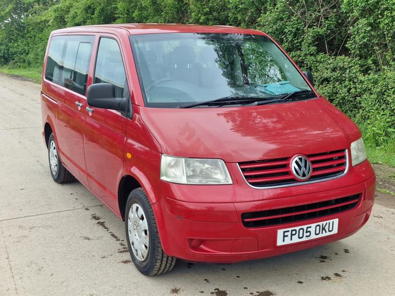 2005 VW Volkswagen Transporter T30 130 TDI Red 9 Seat Minibus  Drives Perfect