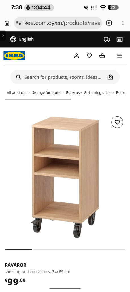 IKEA RÅVAROR Shelving Units / Trolleys x3 – Castors + SKÅDIS Pegboard