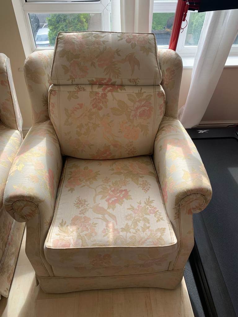 Pair of Classic Floral Armchairs