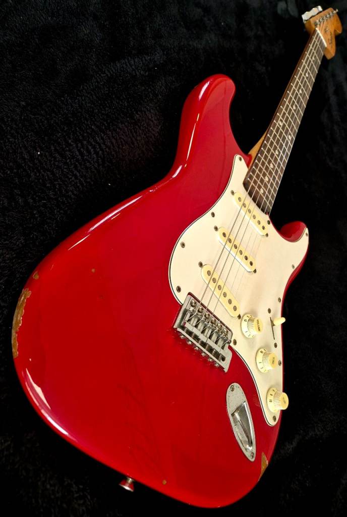 Late 1990s Fender Squier Roadworn Affinity Stratocaster Dakota Red