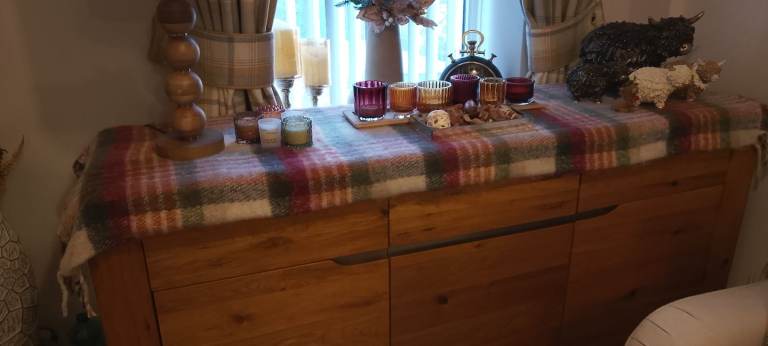 Solid oak side board 