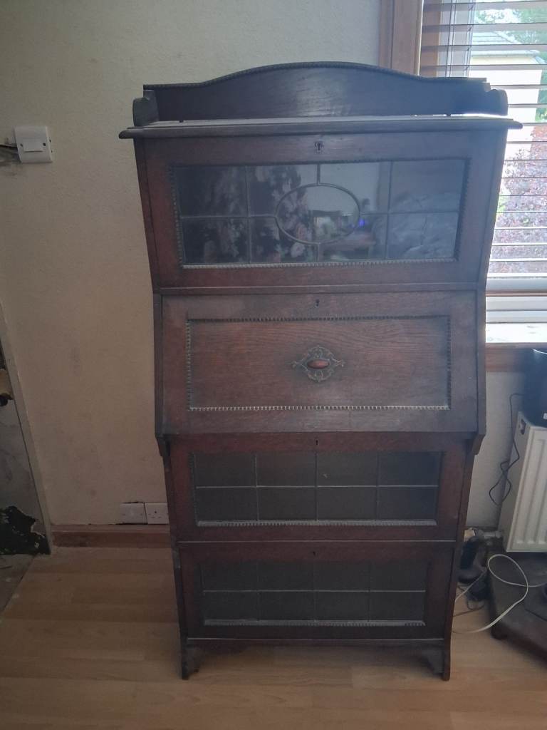 Vintage tall slim writing bureau