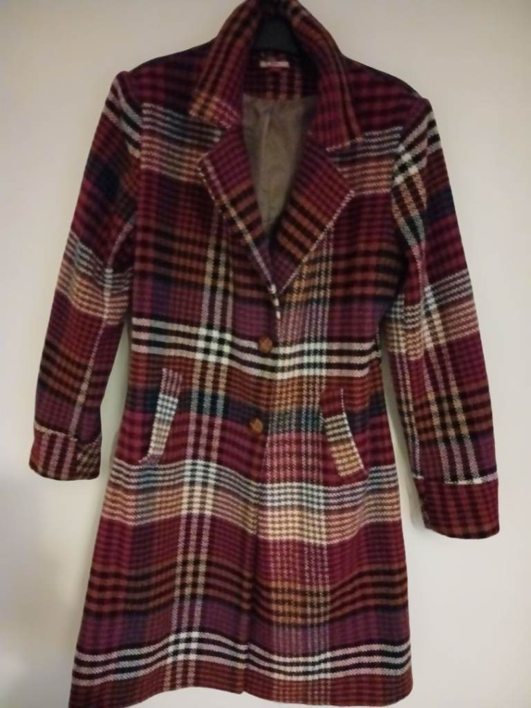 Women's Plaid Winter Coat – Multicoloured, Good Condition