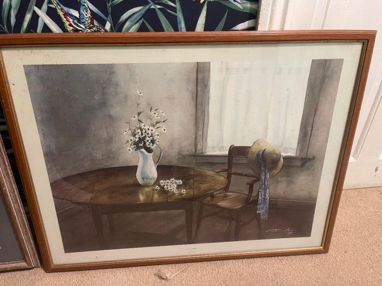 Blue scarf still life print by Gordon butler 