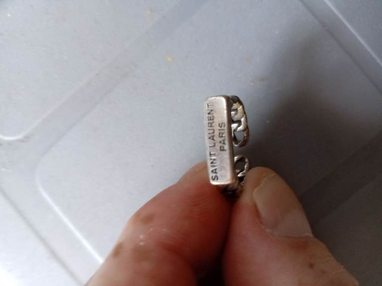 Saint Laurent Silver Chain Link ring 