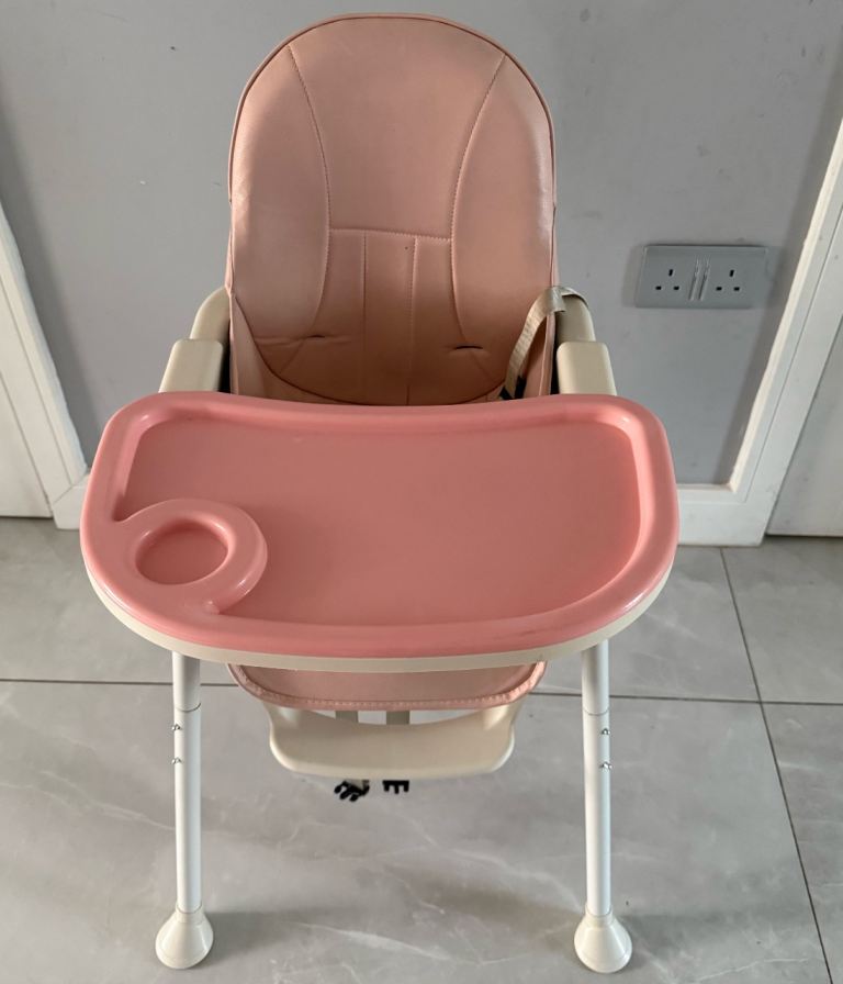 Pink Baby High Chair with Tray – Good Condition