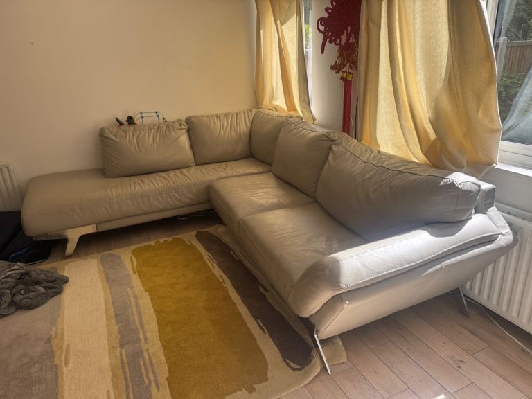 FREE Italian Leather L-Shaped Sofa
