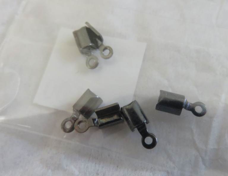 Cord Clasp 6pcs nickel free - jewerly findings anthracite dark grey  