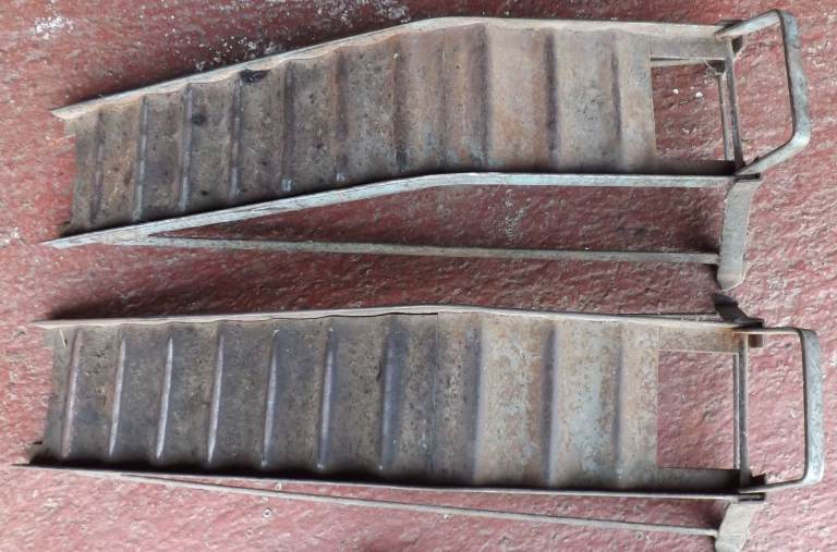 CAR RAMPS, HEAVY DUTY BELIEVED TO BE MELCO, REALLY SOLID IN GOOD ORDER.