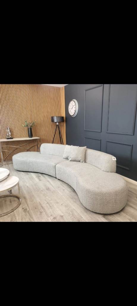 Miami Grey Curved Sofa Brand New
