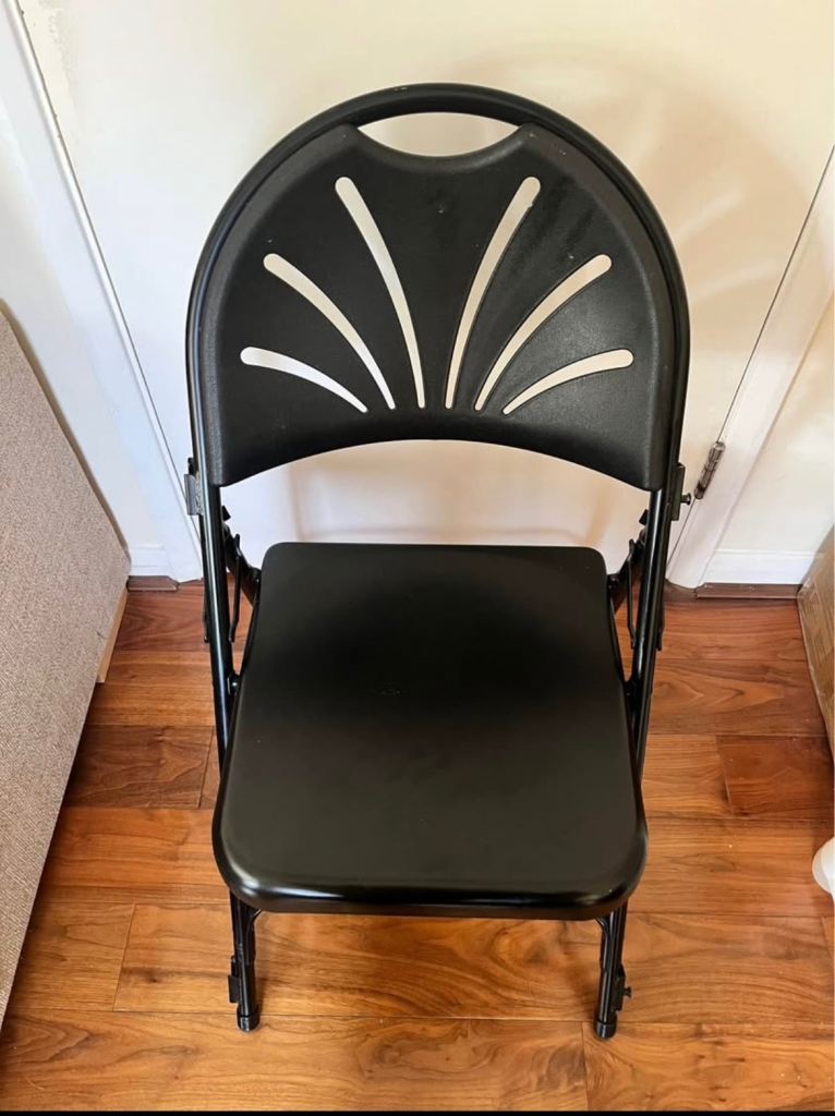 Black metal chair