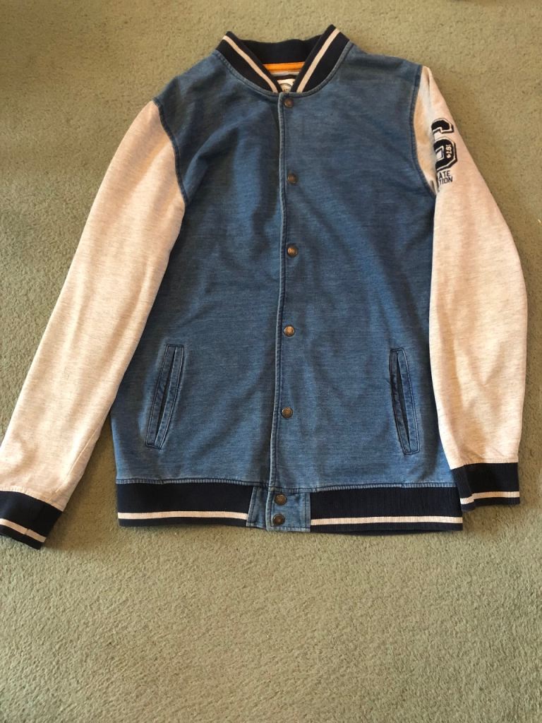 Boys’ Varsity Jacket 170/176cm - Blue & Grey, Good Condition