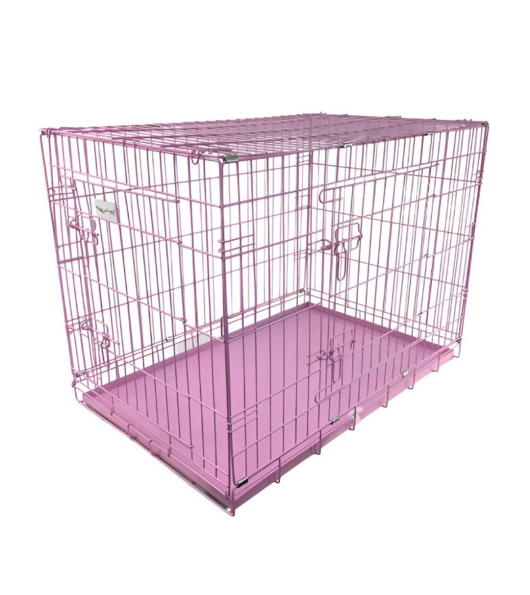 SMALL PUPPY DOG CAGE CRATE PINK