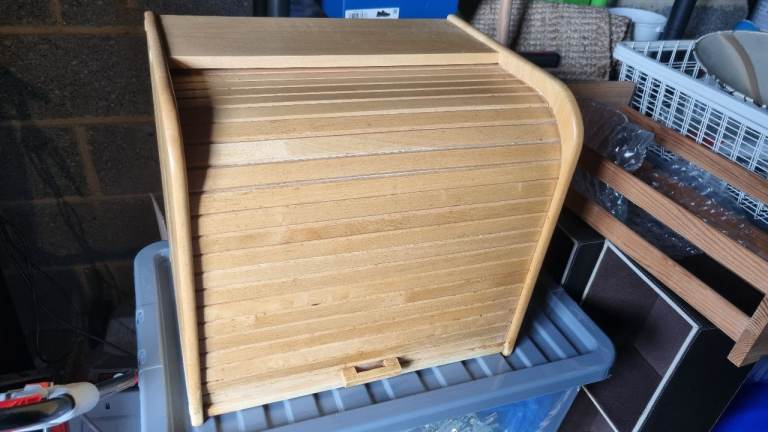 Two tiered wooden Bread Bin