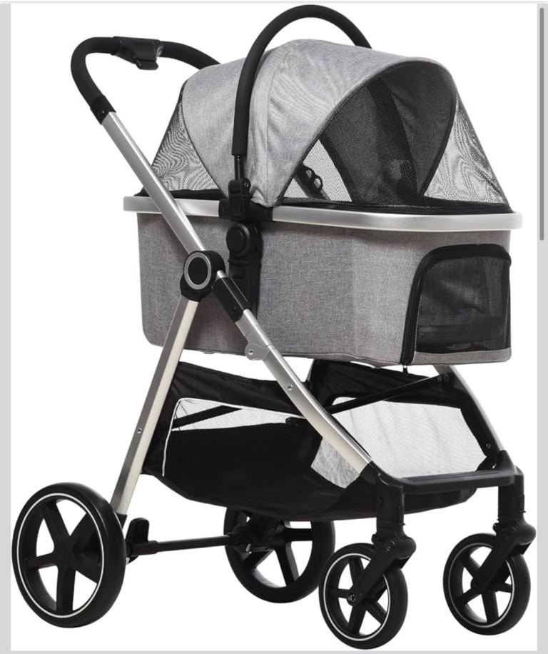 PawHut 3 in 1 One-Click Foldable Pet Stroller