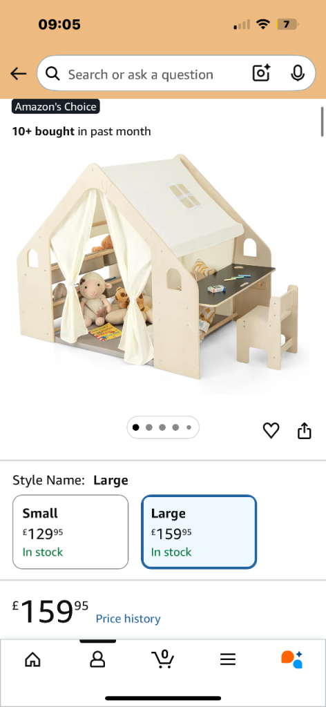 Kids wooden play tent 