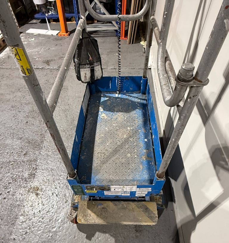 Pop Up Push Around Mini Scissor Lift Access Platform 1.65m Working Height Electric Battery Powered