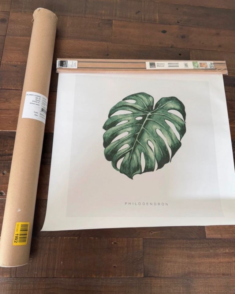 Orange Wallz Hanging Canvas Picture Wet Leaf  New With Box 50cm x 50cm With Wooden magnetic frame