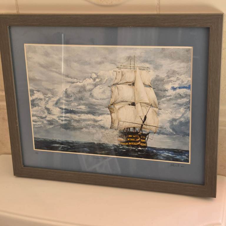 Ship picture signed 