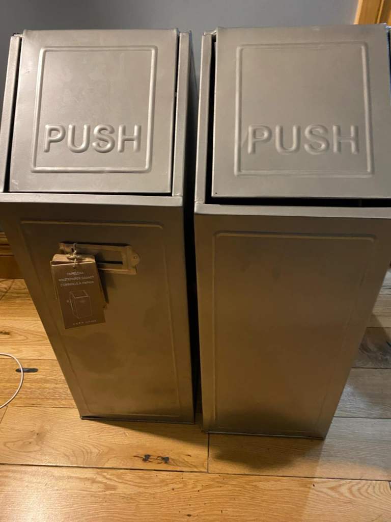 ZARA METAL PUSH BINS - new with tags