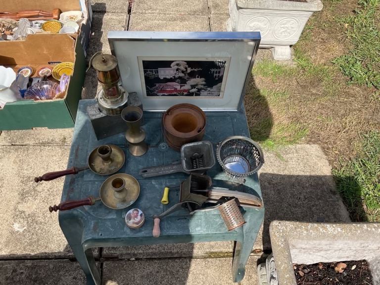 Collection of Mostly Metalware Items - To Include Vintage Battery Operated Miners Lamp