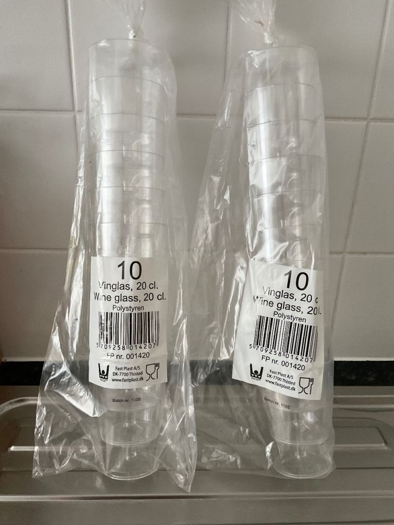 Party/BBQ/Picnic plastic wine glasses 20cl