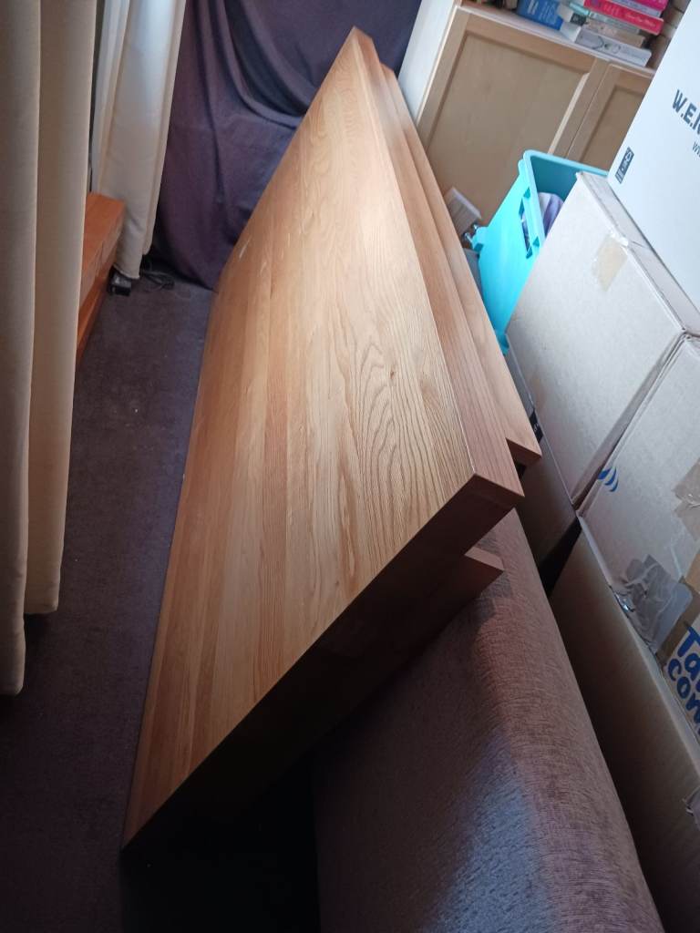 Solid Oak Dining Table & 6 Chairs + Covers – £1,300 New! RESERVED