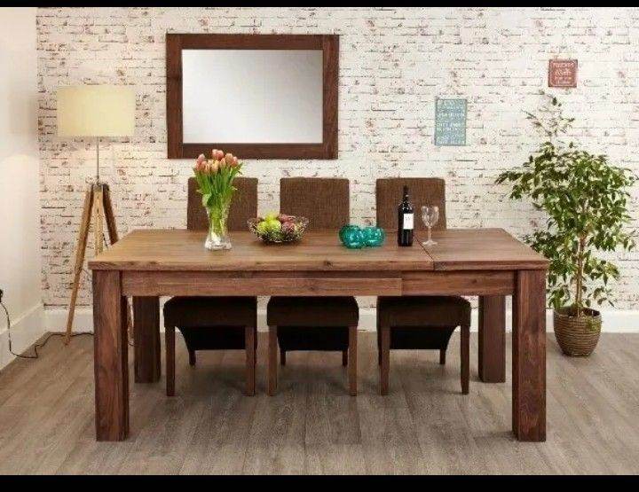 Mayan Extending Solid Walnut Dining Table - Cost £1200