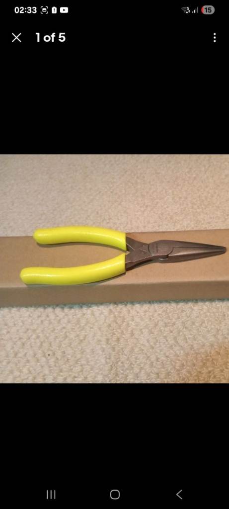 Snap on 6" long nose pliers 