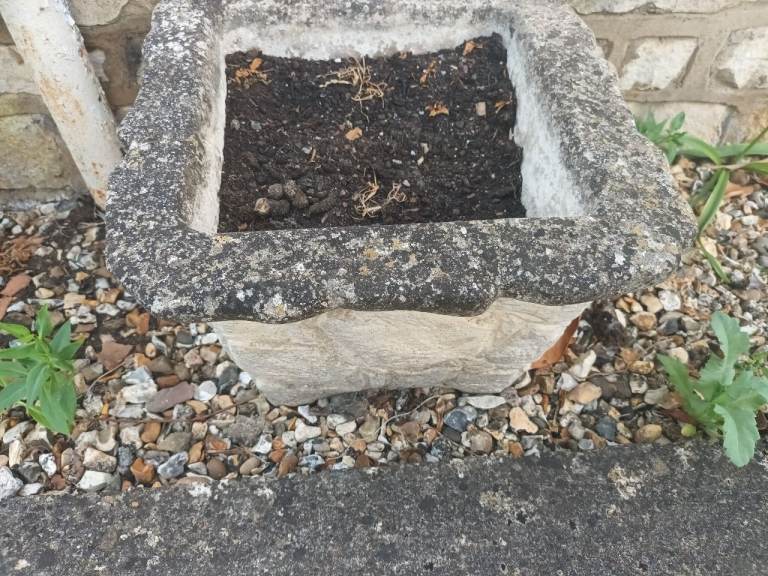 2 square garden planters concrete