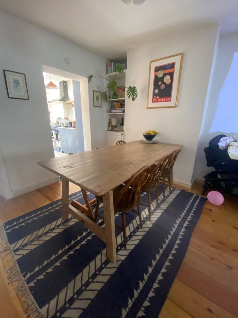 Large Wooden Farmhouse Dining Table – very Good Condition