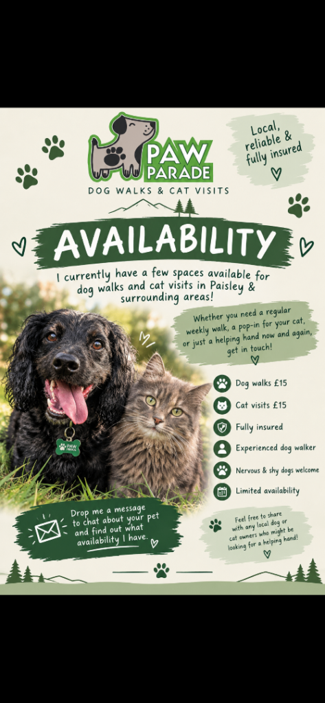 Paisley Dog Walker and Pet sitter 