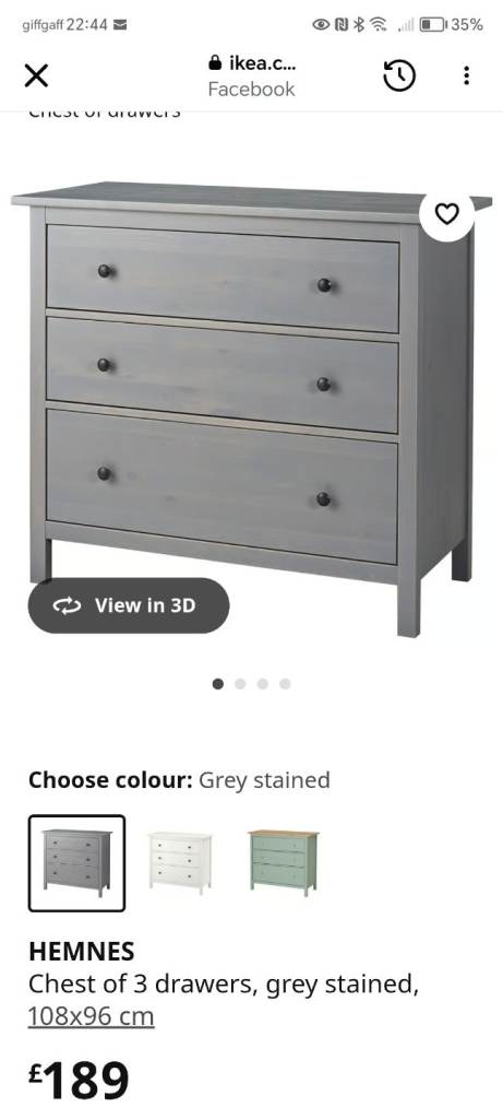 Matching large chest of drawers and bedside cabinet 