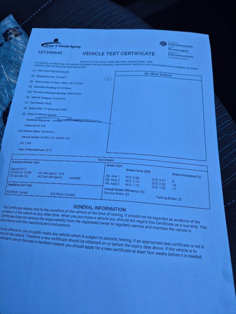 Vauxhall, ASTRA GTC, Hatchback, 2014, Manual, 1364 (cc), 3 doors